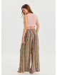 High Waist Loose Cut Khaki Palazzo Trousers 4537